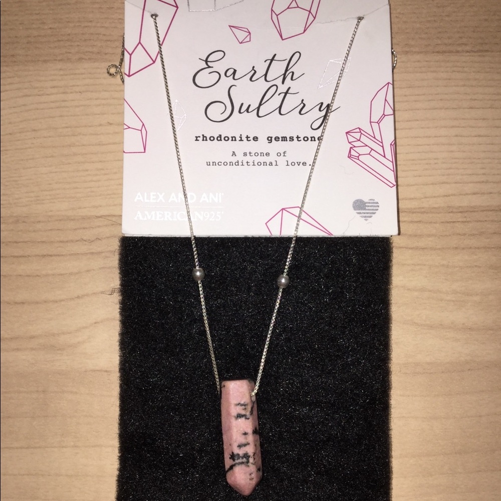NWT Alex & Ani Stone Necklace-rhodonite gemstone